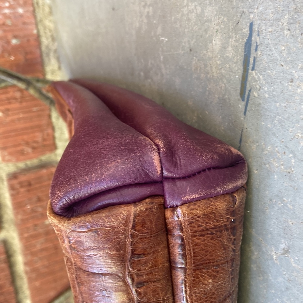 Rare James Culver Leather Croc Embossed Shoulder Bag - Picture 8 of 14